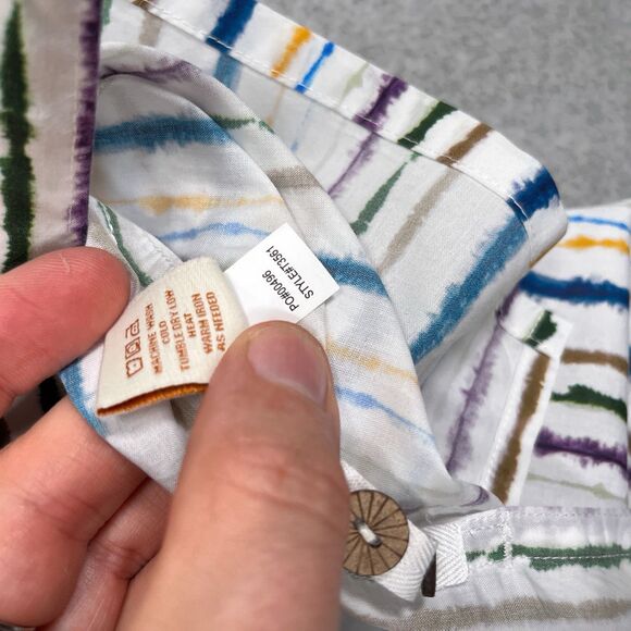 Territory Ahead Shirt Mens Large L Vertical Paint Stripes Colorful Cotton Loop - Picture 12 of 12